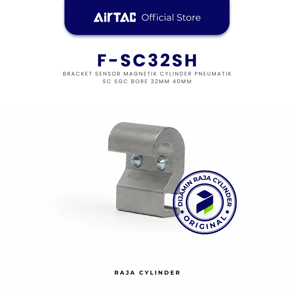 AIRTAC F-SC32SH Sensor Mounting Bracket bore Ø32mm, Ø40mm Dudukan Magnetic Switch Original - Airtac | Raja Cylinder