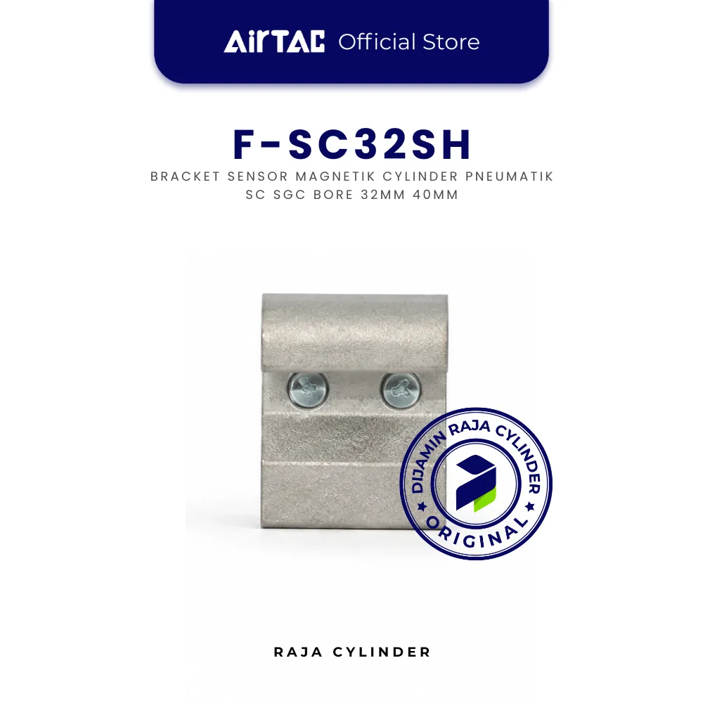 AIRTAC F-SC32SH Sensor Mounting Bracket bore Ø32mm, Ø40mm Dudukan Magnetic Switch Original - Gambar 2