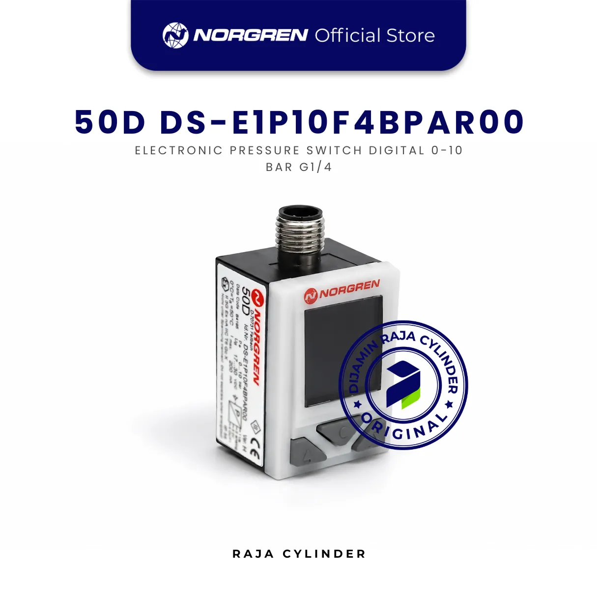 NORGREN 50D DS-E1P10F4BPAR00 Electronic Pressure Switch Digital 0-10 Bar G1/4 Original IMI Norgren - Norgren | Raja Cylinder