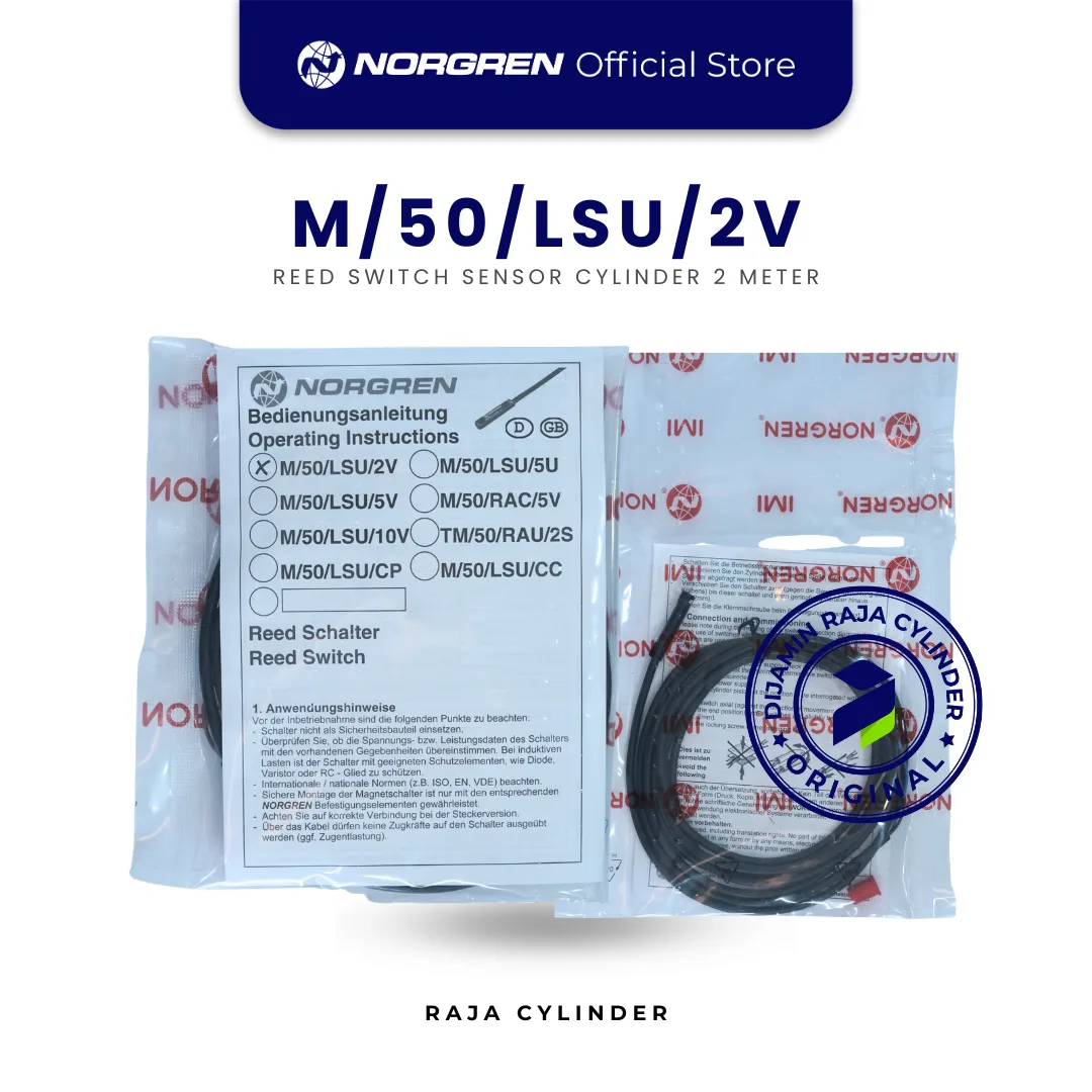 NORGREN M/50/LSU/2V magnetically operated reed switch, 2m cable Reed Switch Sensor Original - Gambar 2