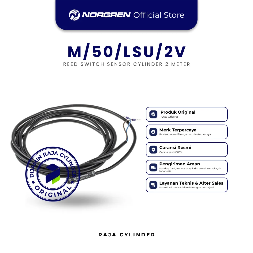 NORGREN M/50/LSU/2V magnetically operated reed switch, 2m cable Reed Switch Sensor Original - Gambar 3