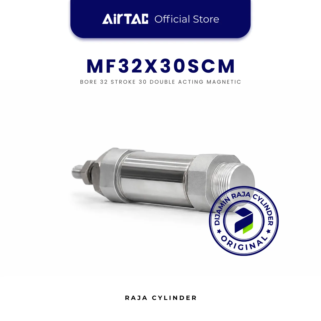 AIRTAC Original Compact Cylinder Line MF32X30SCM Double Acting Stainless Steel Mini Cylinder Bore 32mm Stroke 30mm with magnet - Gambar 3
