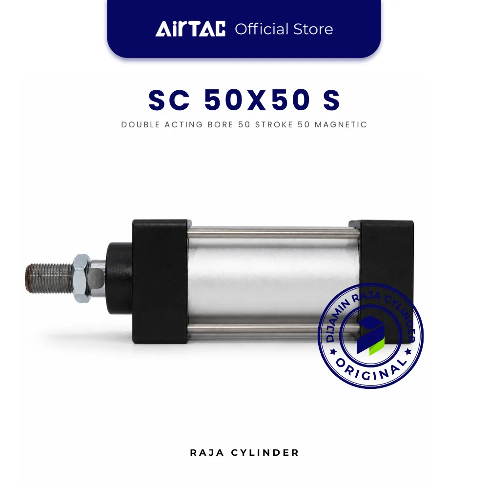 AIRTAC SC50X50S Original Pneumatic Cylinder Double Acting Bore 50mm Stroke 50mm with magnet - Gambar 4