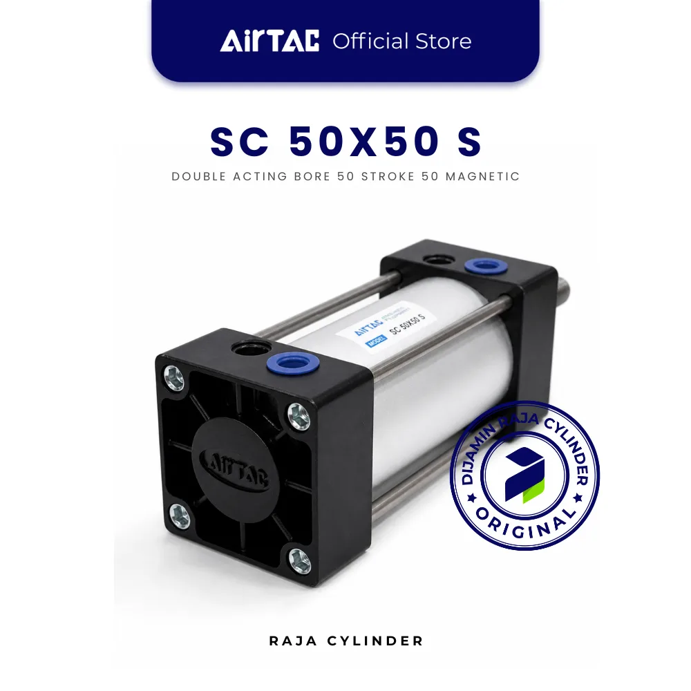 AIRTAC SC50X50S Original Pneumatic Cylinder Double Acting Bore 50mm Stroke 50mm with magnet - Gambar 5