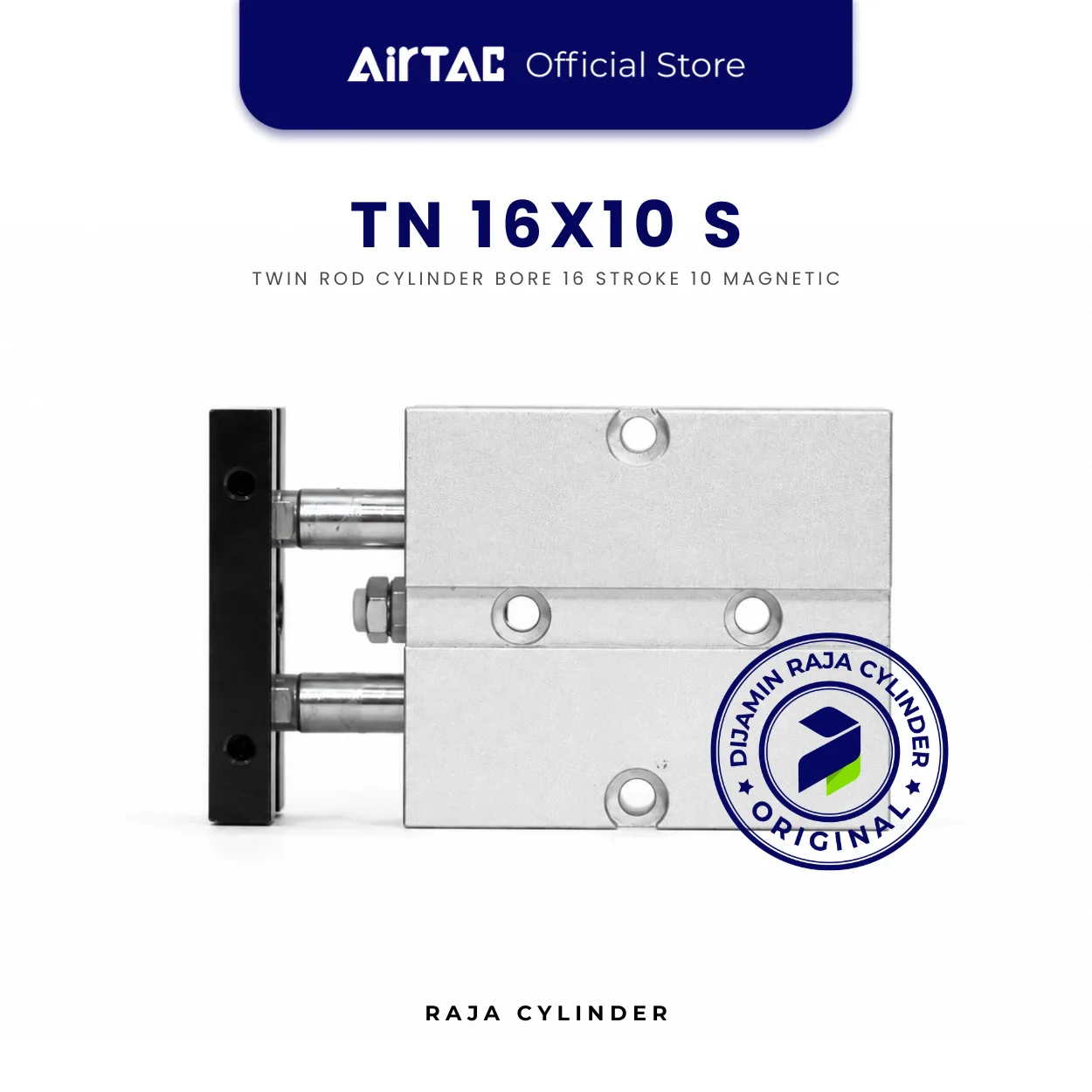 AIRTAC TN16X10S Original Guided Air Cylinder Dual Rod Twin Rod Double Acting Bore 16mm Stroke 10mm with magnet - Gambar 3