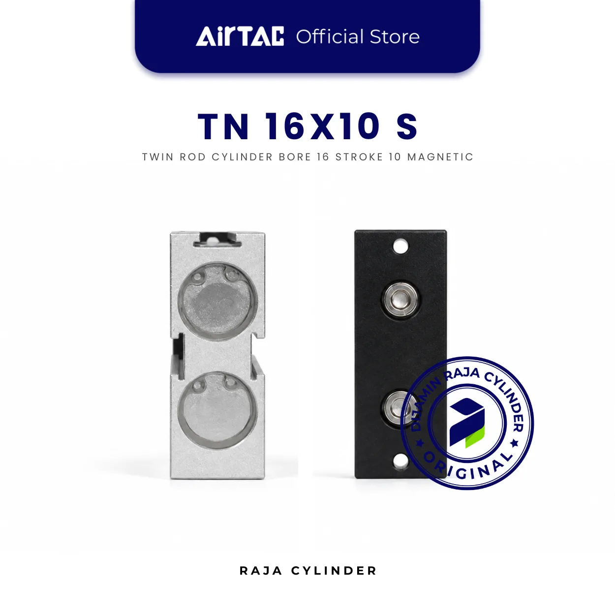 AIRTAC TN16X10S Original Guided Air Cylinder Dual Rod Twin Rod Double Acting Bore 16mm Stroke 10mm with magnet - Gambar 4