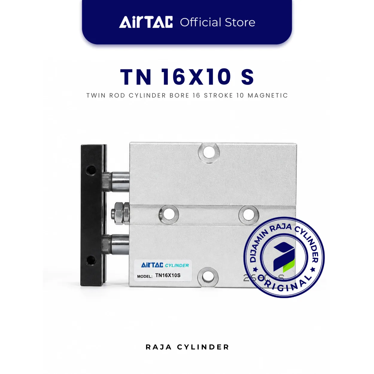 AIRTAC TN16X10S Original Guided Air Cylinder Dual Rod Twin Rod Double Acting Bore 16mm Stroke 10mm with magnet - Gambar 5