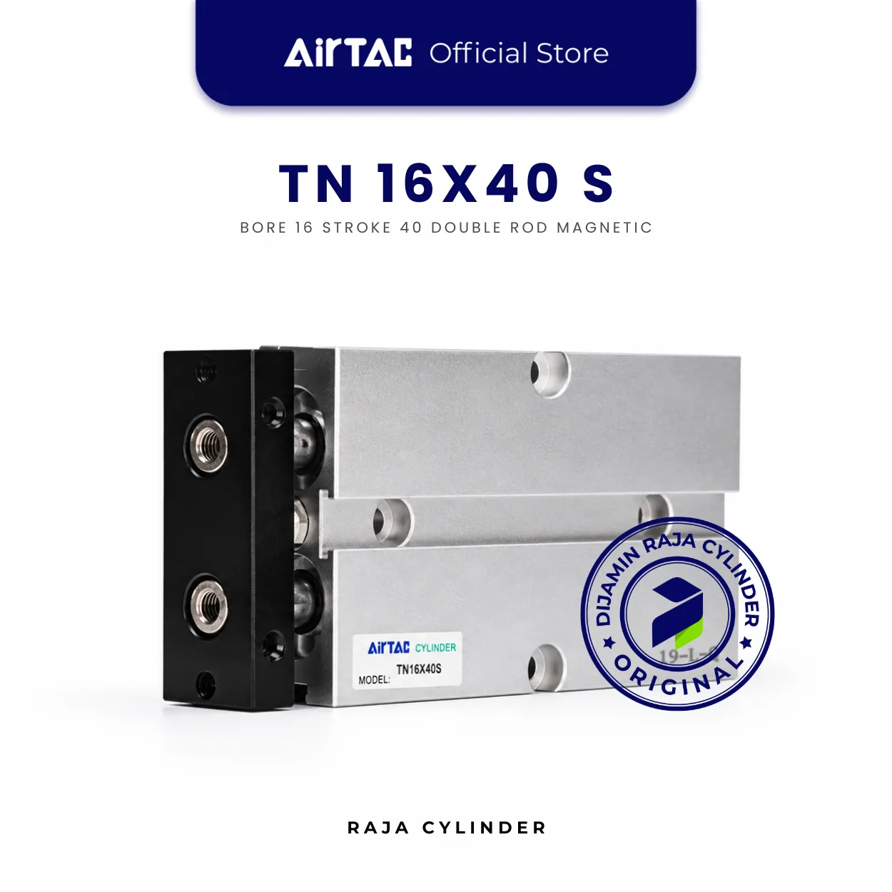 AIRTAC TN16X40S Original Guided Air Cylinder Dual Rod Twin Rod Double Acting Bore 16mm Stroke 40mm with magnet - Airtac | Raja Cylinder