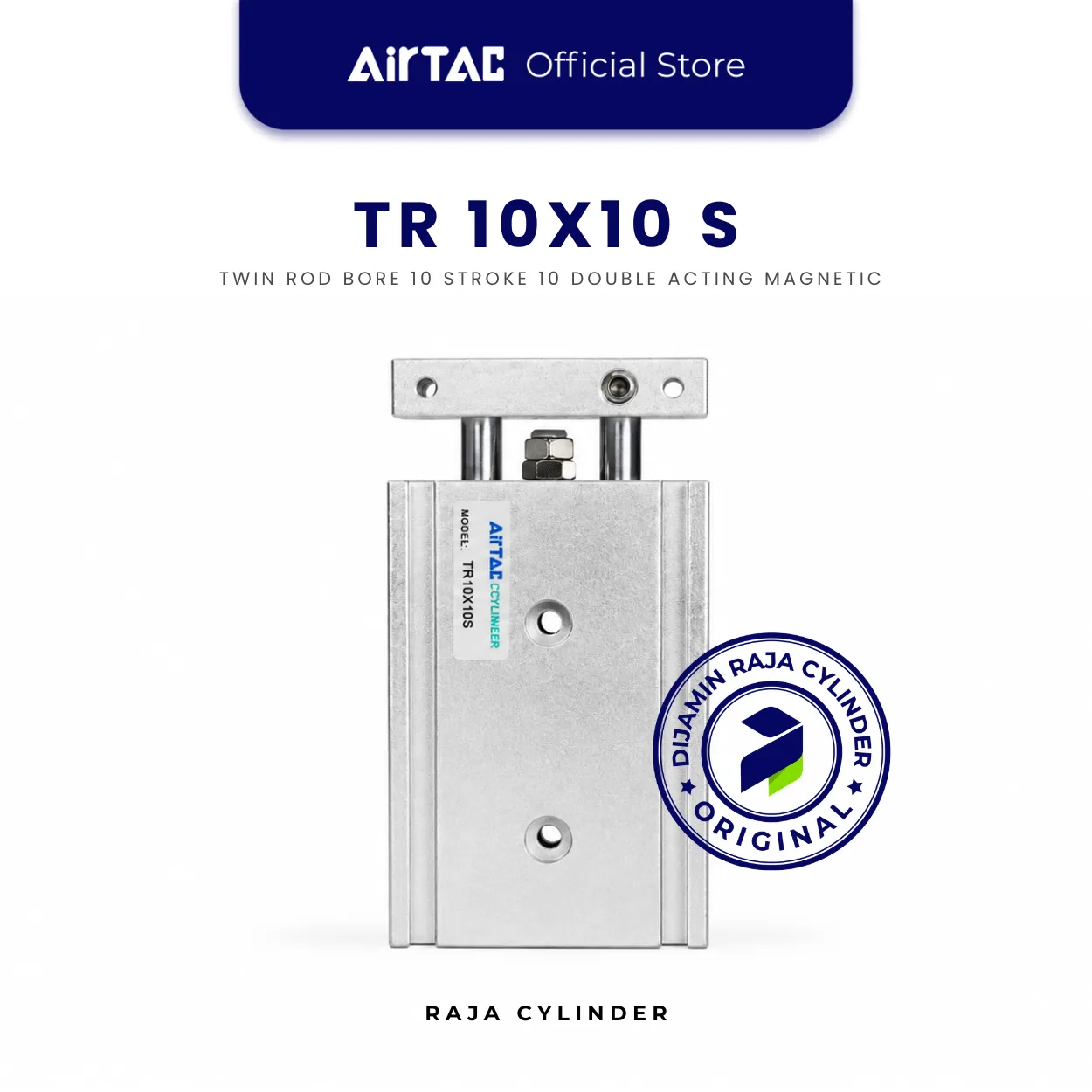 AIRTAC TR10X10S Original Guided Air Cylinder Dual Rod Twin Rod Double Acting Bore 10mm Stroke 10mm with magnet - Gambar 2