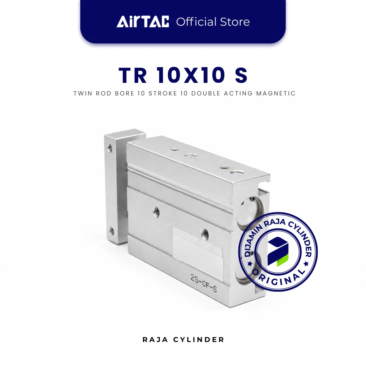 AIRTAC TR10X10S Original Guided Air Cylinder Dual Rod Twin Rod Double Acting Bore 10mm Stroke 10mm with magnet - Gambar 4