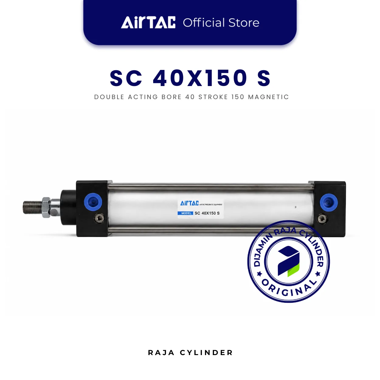 AIRTAC SC40X150S Original Pneumatic Cylinder Double Acting Bore 40mm Stroke 150mm with magnet - Gambar 2