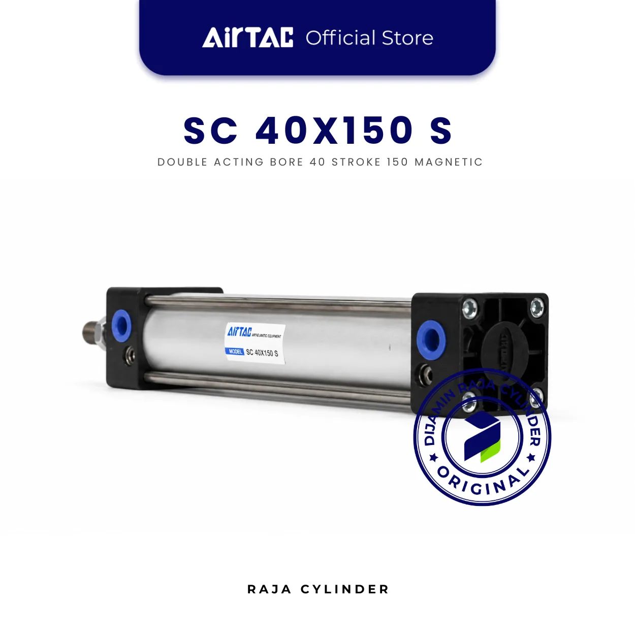 AIRTAC SC40X150S Original Pneumatic Cylinder Double Acting Bore 40mm Stroke 150mm with magnet - Gambar 3