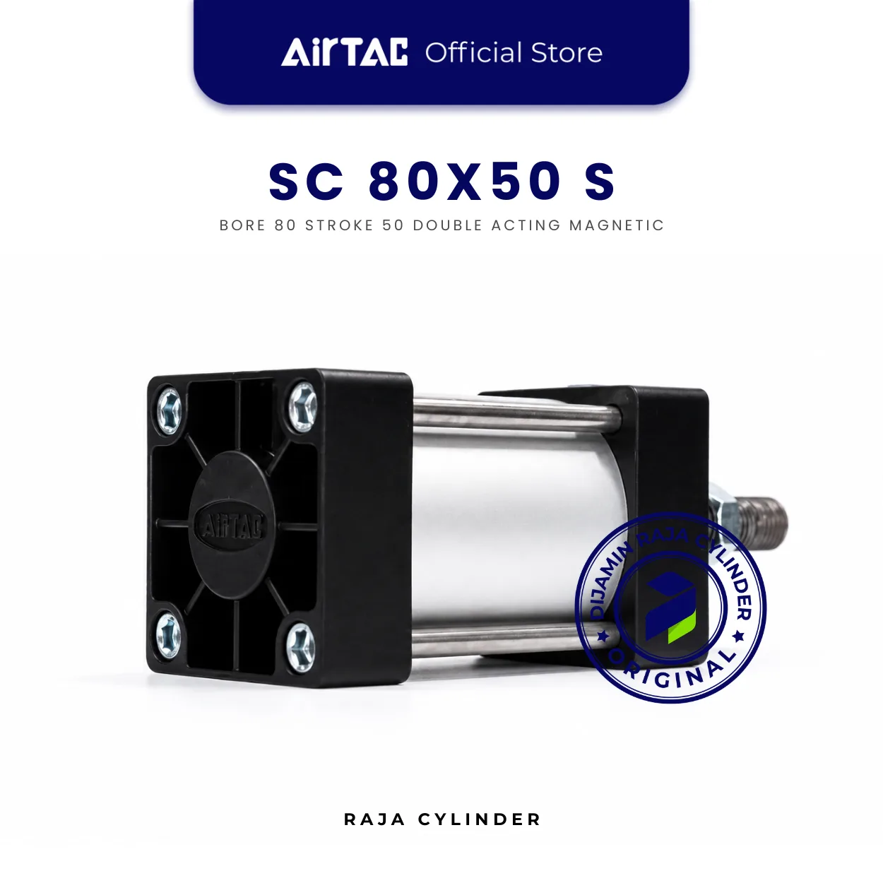 AIRTAC SC80X50S Original Pneumatic Cylinder Double Acting Bore 80mm Stroke 50mm with magnet - Gambar 4