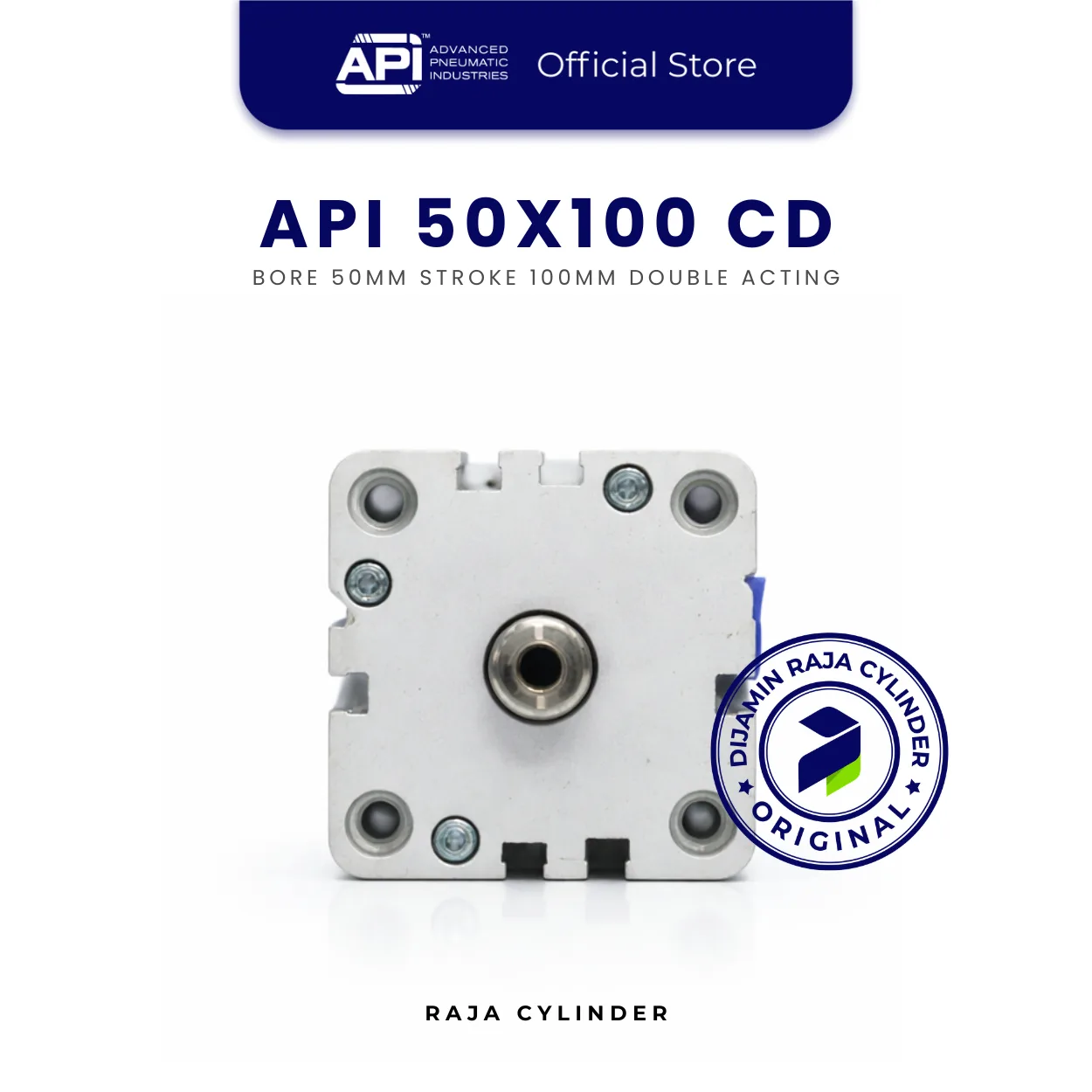 API Compact Cylinder 50/100 CD Double Acting Bore 50 mm Stroke 100mm with magnet - Gambar 2
