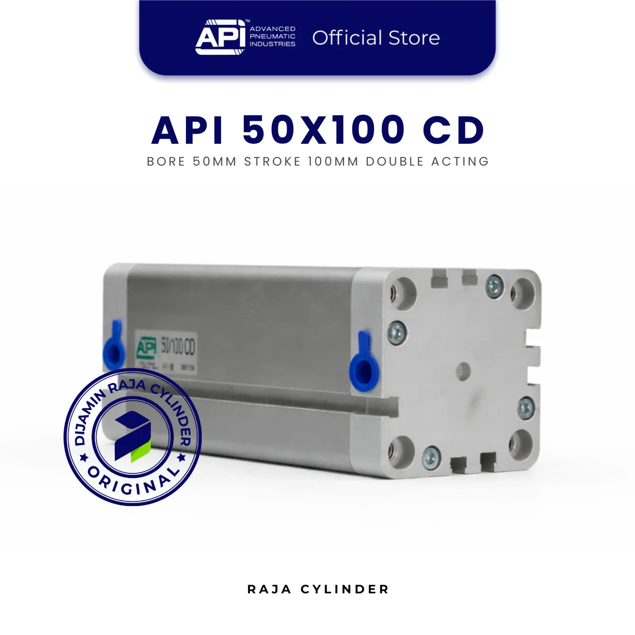 API Compact Cylinder 50/100 CD Double Acting Bore 50 mm Stroke 100mm with magnet - Gambar 4