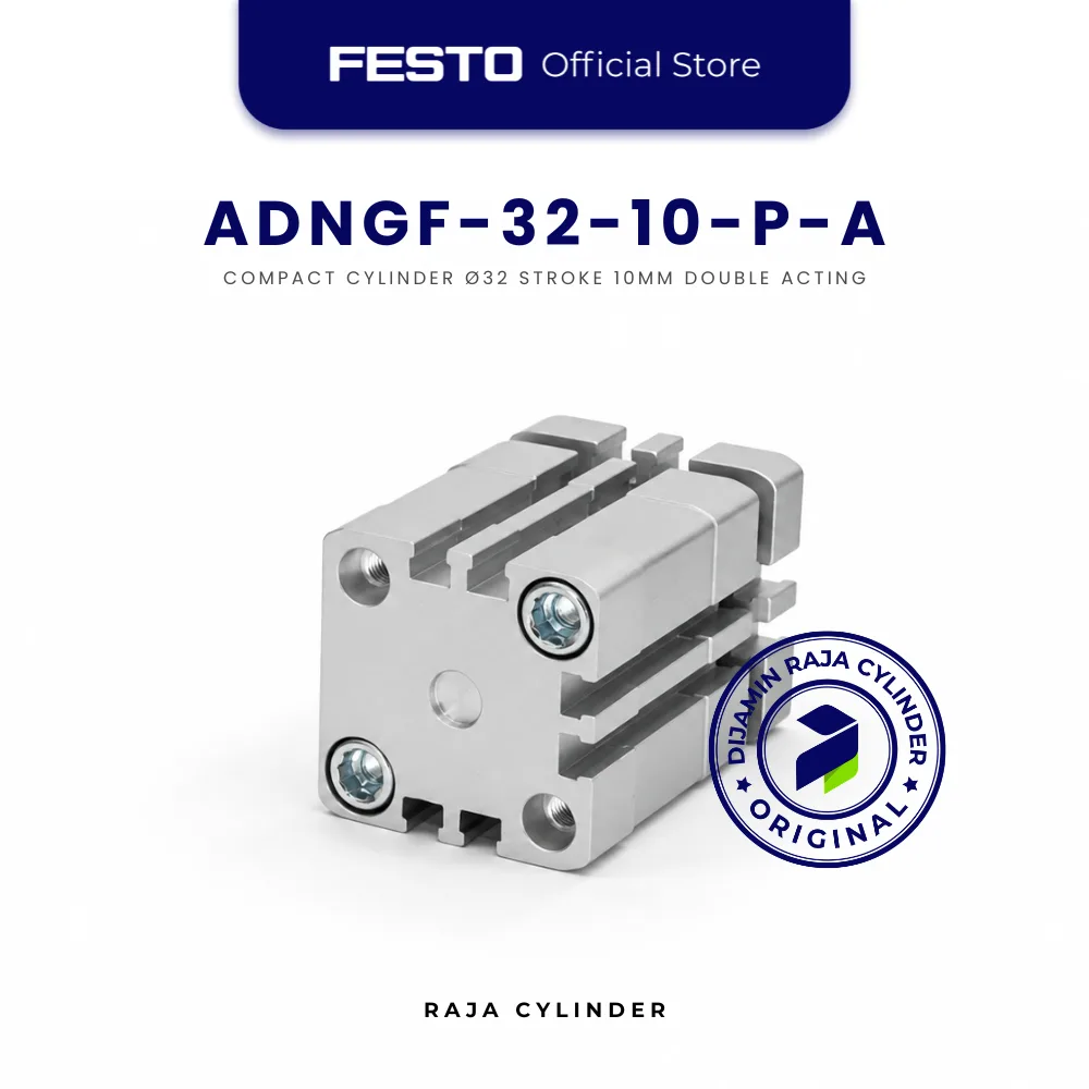 FESTO ADNGF-32-10-P-A Compact Guided Cylinder Ø32mm stroke 10mm Double Acting Original - Gambar 3