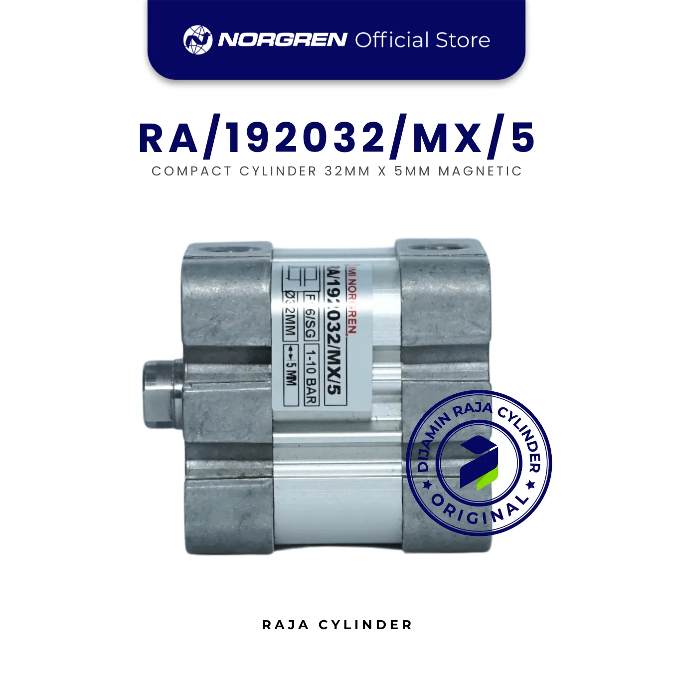 NORGREN RA/192032/MX/5 female thread Bore 32mm Stroke 5mm with magnet ISO Compact Double Acting Cylinder Original - Gambar 3