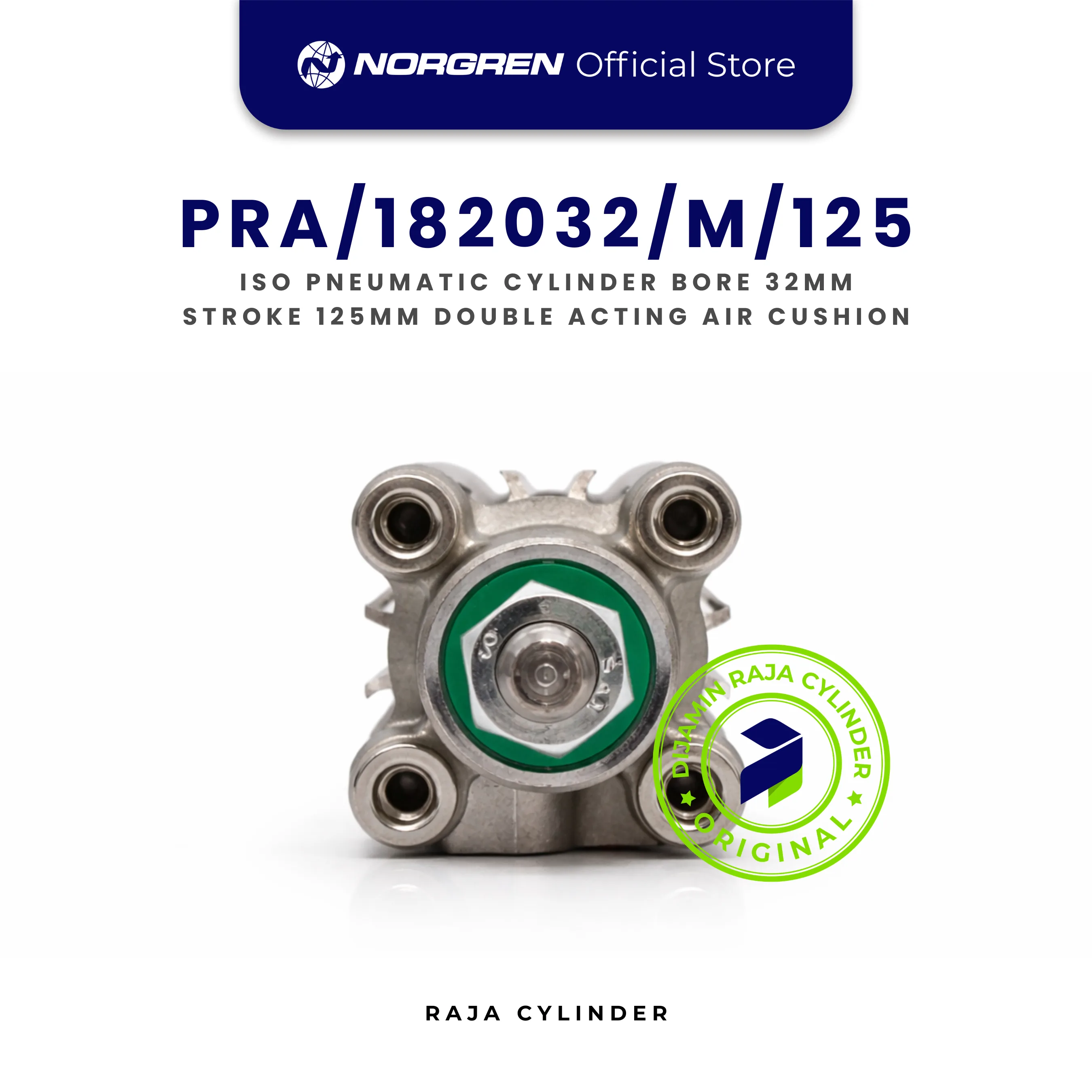 NORGREN PRA/182032/M/125 Original ISO Pneumatic Cylinder Double Acting Bore 32mm Stroke 125mm with magnet - Norgren | Raja Cylinder