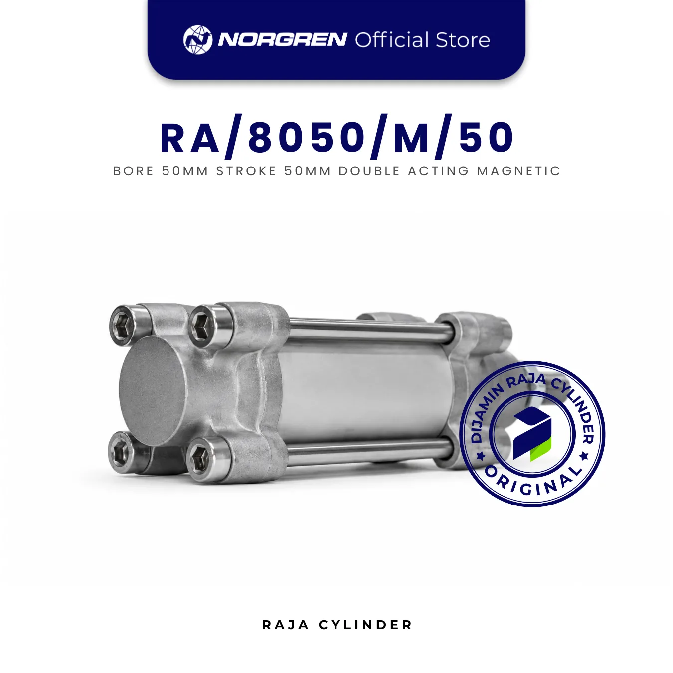 NORGREN ISOLine Pneumatic Cylinder RA/8050/M/50 tie-rod Adaptive cushioning system (ACS) Bore 50mm Stroke 50mm with magnet Double Acting Cylinder Original - Gambar 5