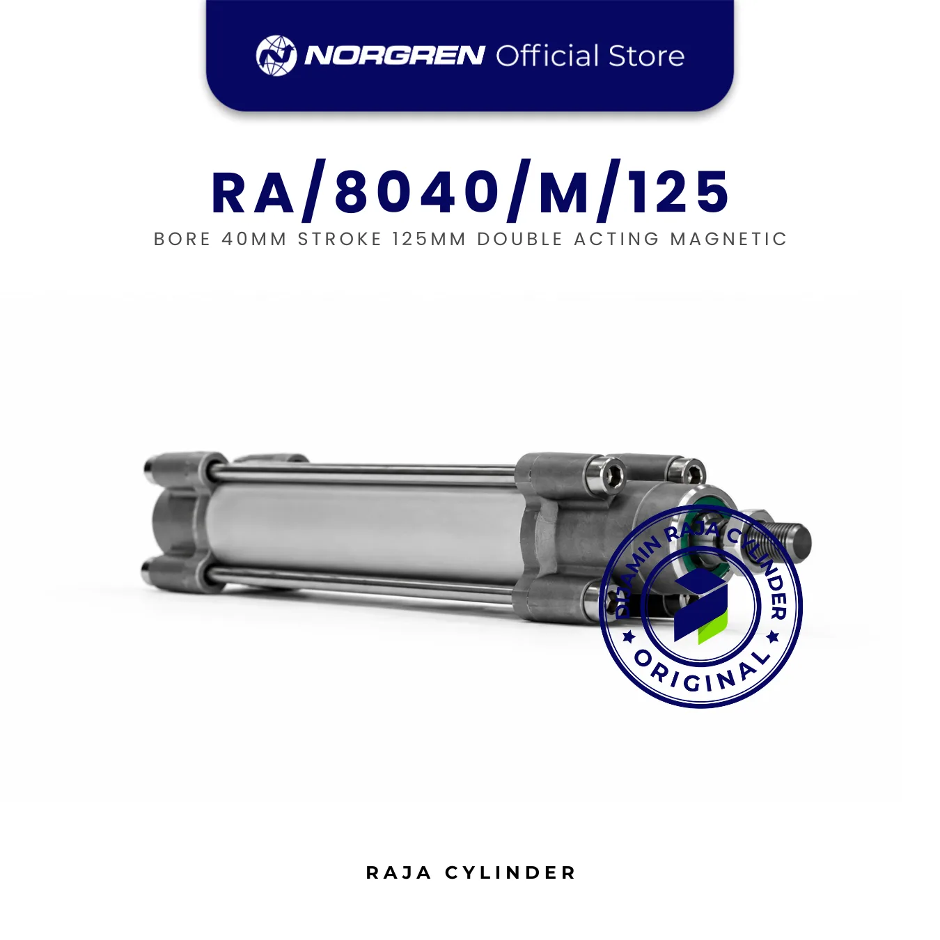 NORGREN ISOLine Original Pneumatic Cylinder RA/8040/M/125 Double Acting Bore 40mm Stroke 125mm with magnet - Gambar 2