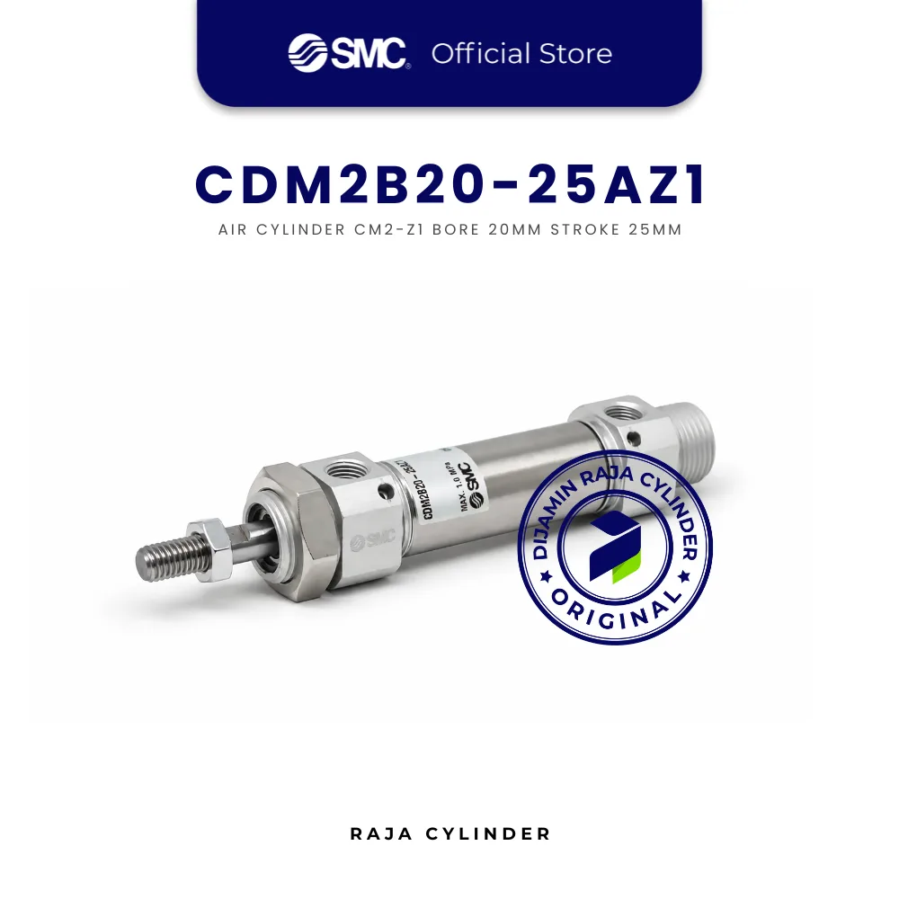 SMC CDM2B20-25AZ1 Pneumatic Air Cylinder CM2-Z1 Bore 20mm Stroke 25mm Original
