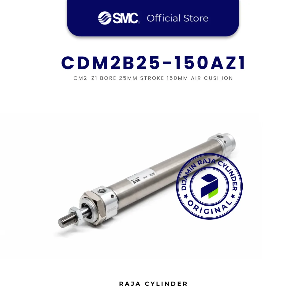 SMC CDM2B25-150AZ1 Pneumatic Cylinder CM2-Z1 Bore 25mm Stroke 150mm Air Cushion Original - Gambar 2