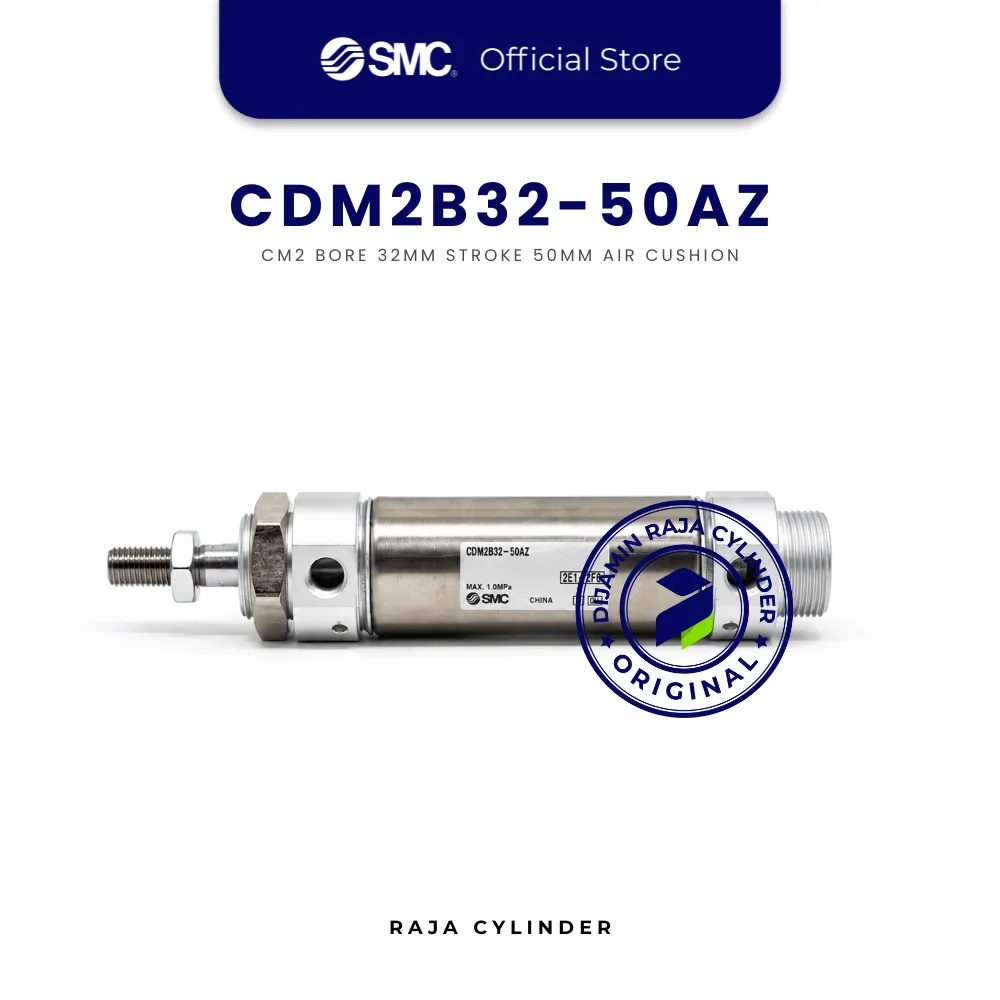 SMC CDM2B32-50AZ Pneumatic Air Cylinder CM2 Bore 32mm Stroke 50mm Air Cushion Original