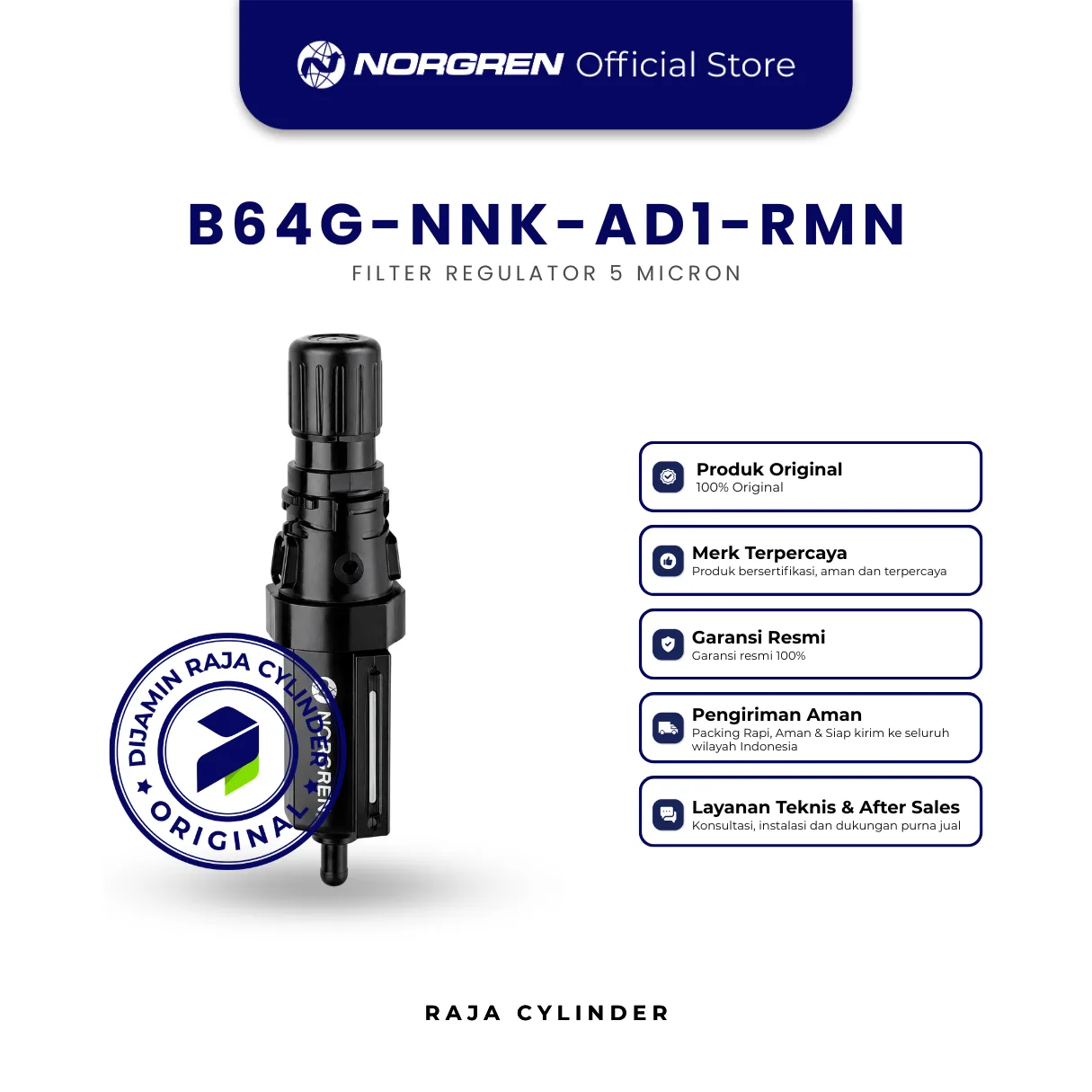 NORGREN B64G-NNK-AD1-RMN Filter Regulator Pneumatic Original Industrial Grade