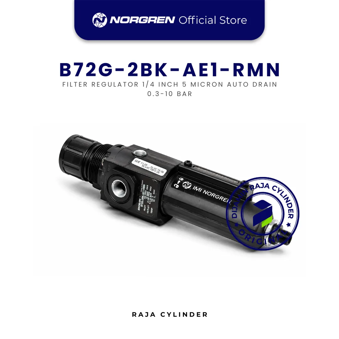 NORGREN B72G-2BK-AE1-RMN Filter Regulator Pneumatic 1/4 Inch 5 Micron Auto Drain Original IMI Norgren