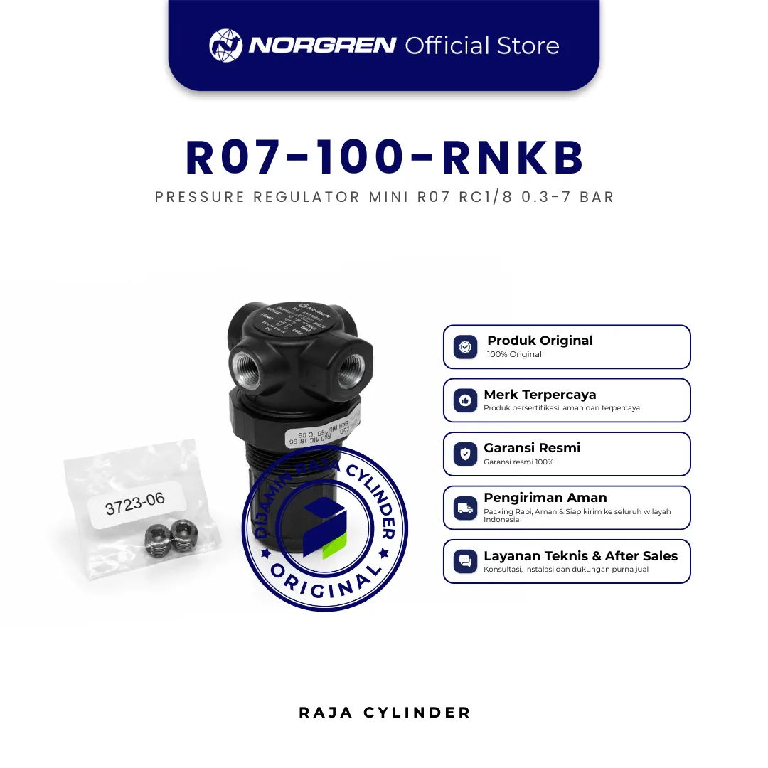 NORGREN R07-100-RNKB Mini Air Pressure Regulator 1/8 Inch Pneumatic Original IMI Norgren - Gambar 2