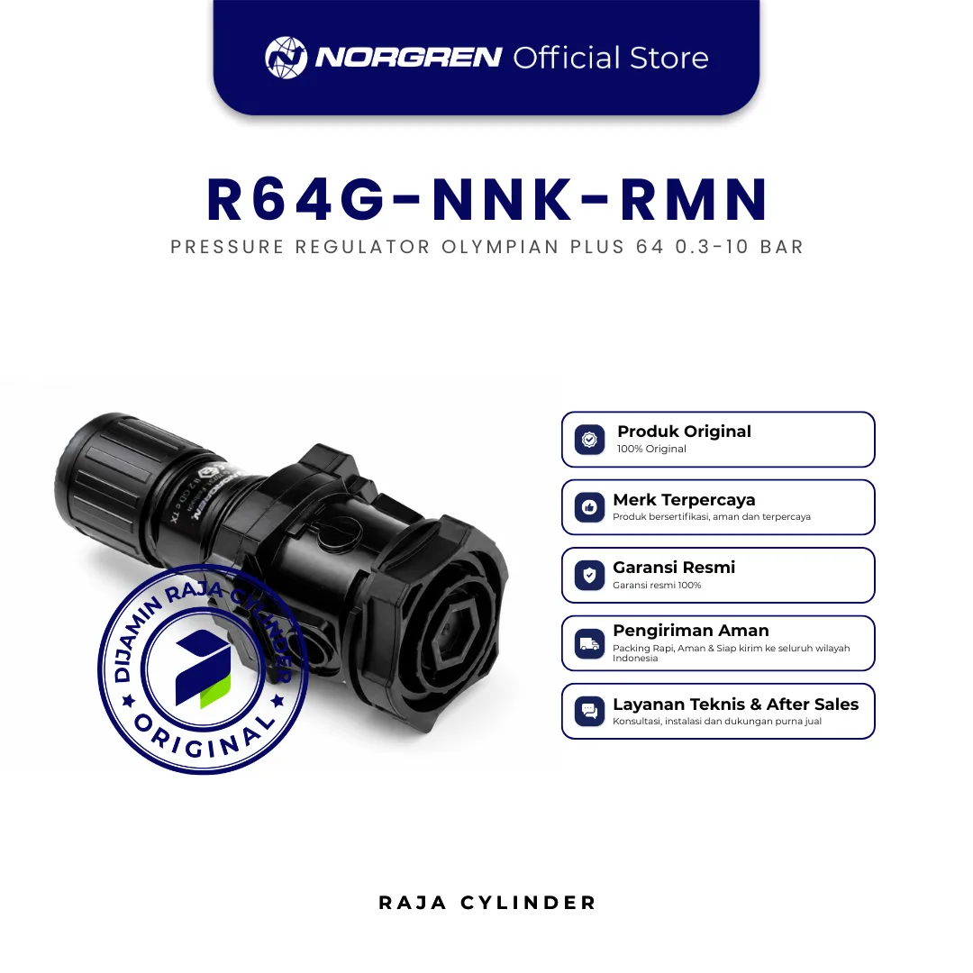NORGREN R64G-NNK-RMN Pneumatic Air Pressure Regulator Original - Gambar 2