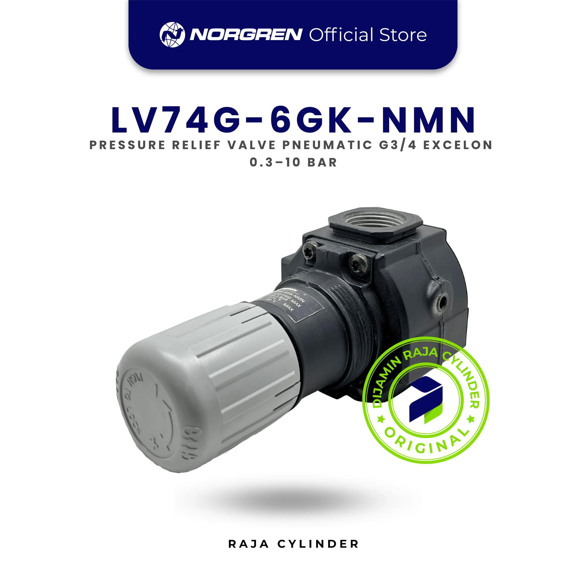 V74G-6GK-NMN Excelon Pressure Relief Valve G3/4 0.3–10 Bar | Katup Pengaman Pneumatic Norgren - Gambar 2