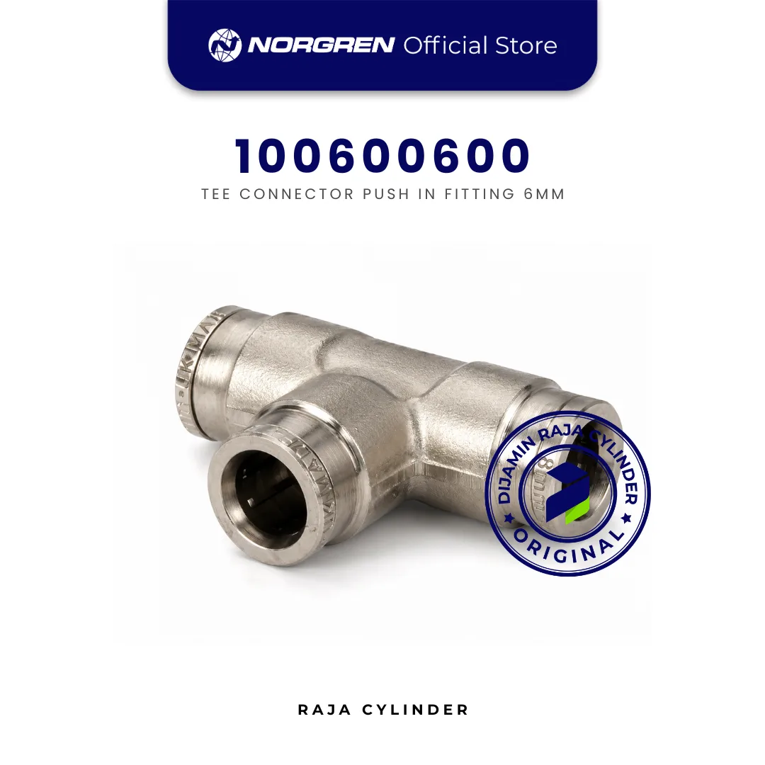 NORGREN 100600600 Pneufit Tee Connector Metal Push In 6mm Pneumatic Fitting Original - Gambar 2