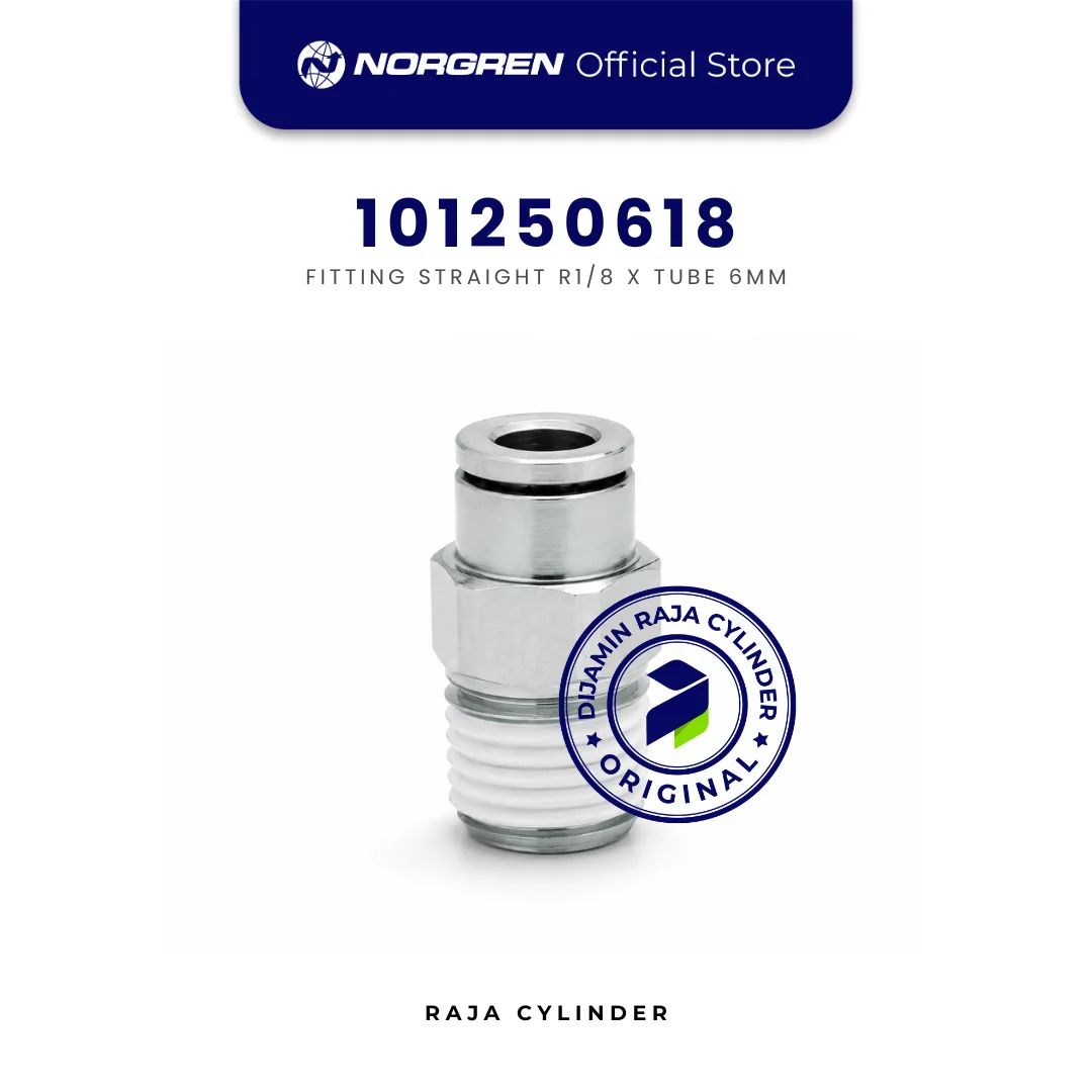NORGREN 101250618 Pneufit 10 Straight Male Connector R1/8 x 6mm Push In Original