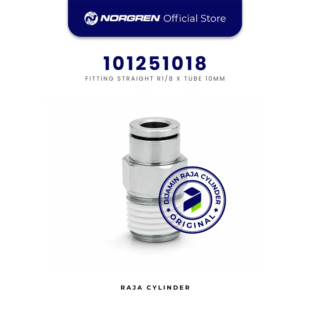 NORGREN 101251018 Pneufit 10 Straight Male Connector R1/8 x 10mm Push In Original