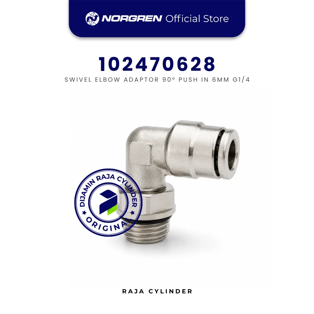 NORGREN 102470628 Pneufit 90° Swivel Elbow Adapter G1/4 x 6mm Push In Original