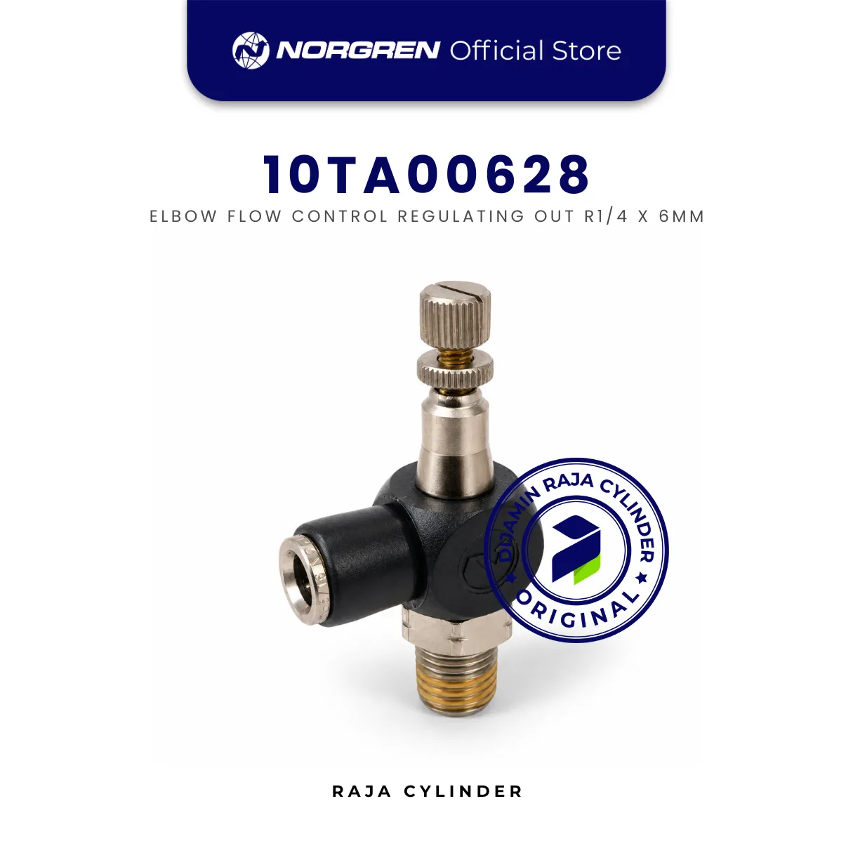 NORGREN 10TA00628 Elbow Banjo Flow Control Valve R1/4 x 6mm BSPT Original
