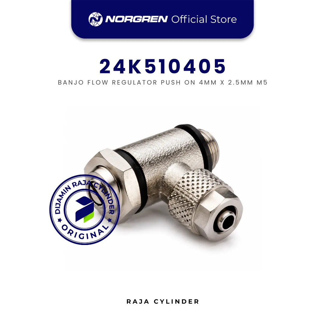 NORGREN 24K510405 Banjo Flow Regulator M5 x Tube 4mm Push-On Original IMI Norgren