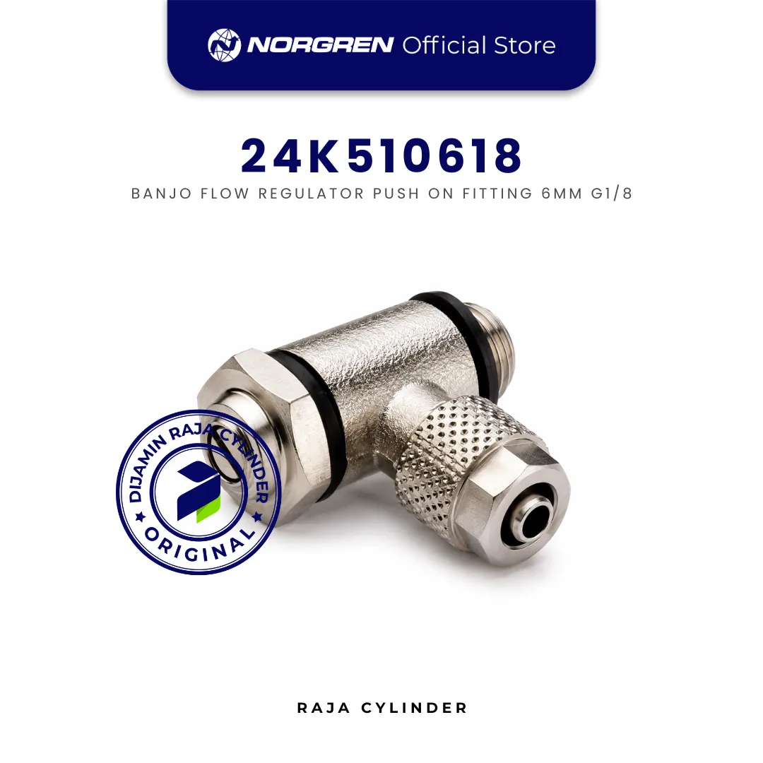 NORGREN 24K510618 Banjo Flow Regulator G1/8 x Tube 6mm Push-On Original IMI Norgren