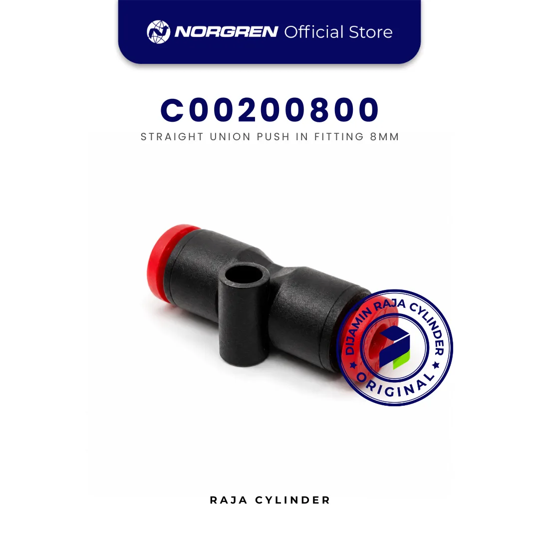 NORGREN C00200800 Pneufit C Straight Union 8mm Push-In Fitting Original IMI Norgren - Gambar 2