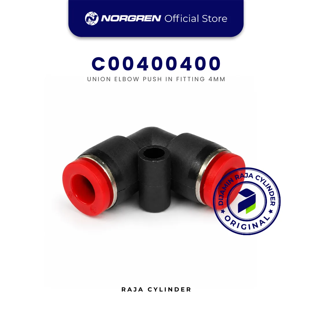 NORGREN C00400400 Pneufit C Union Elbow 90° 4mm Push In Fitting Original IMI Norgren - Gambar 2