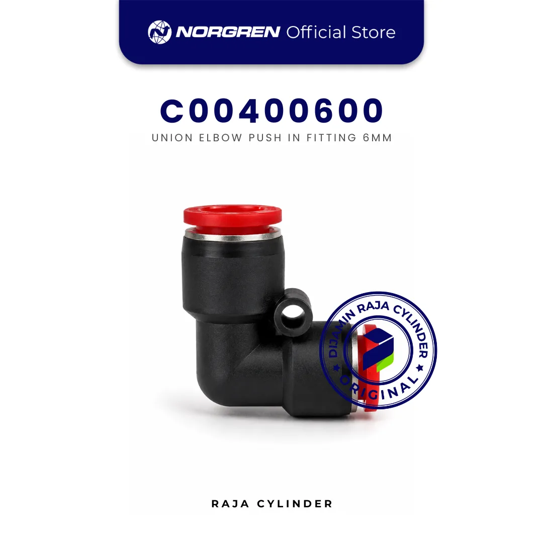 NORGREN C00400600 Pneufit C Union Elbow 90° 6mm Push In Fitting Original IMI Norgren - Gambar 2