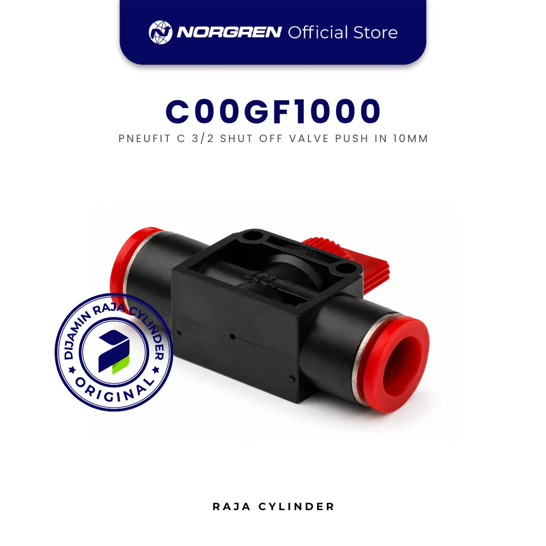 NORGREN C00GF1000 Pneufit C 3/2 Shut Off Valve Straight 10mm Push In Original IMI Norgren - Gambar 2