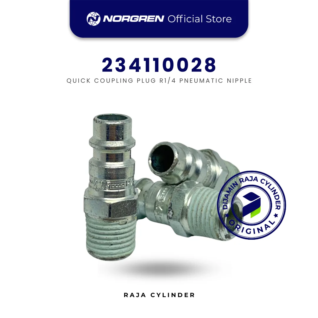 NORGREN 234110028 Plug Male R1/4 - Quick Release Single Shut Off Original - Gambar 2