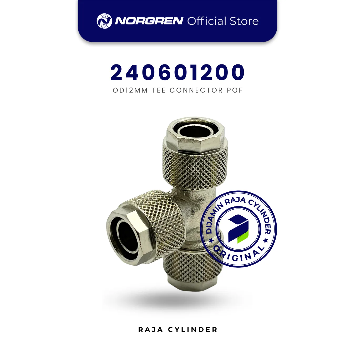 NORGREN 240601200 - 24 Series, Tee Connector 12mm / 10mm, Push-on Fitting Original - Gambar 2