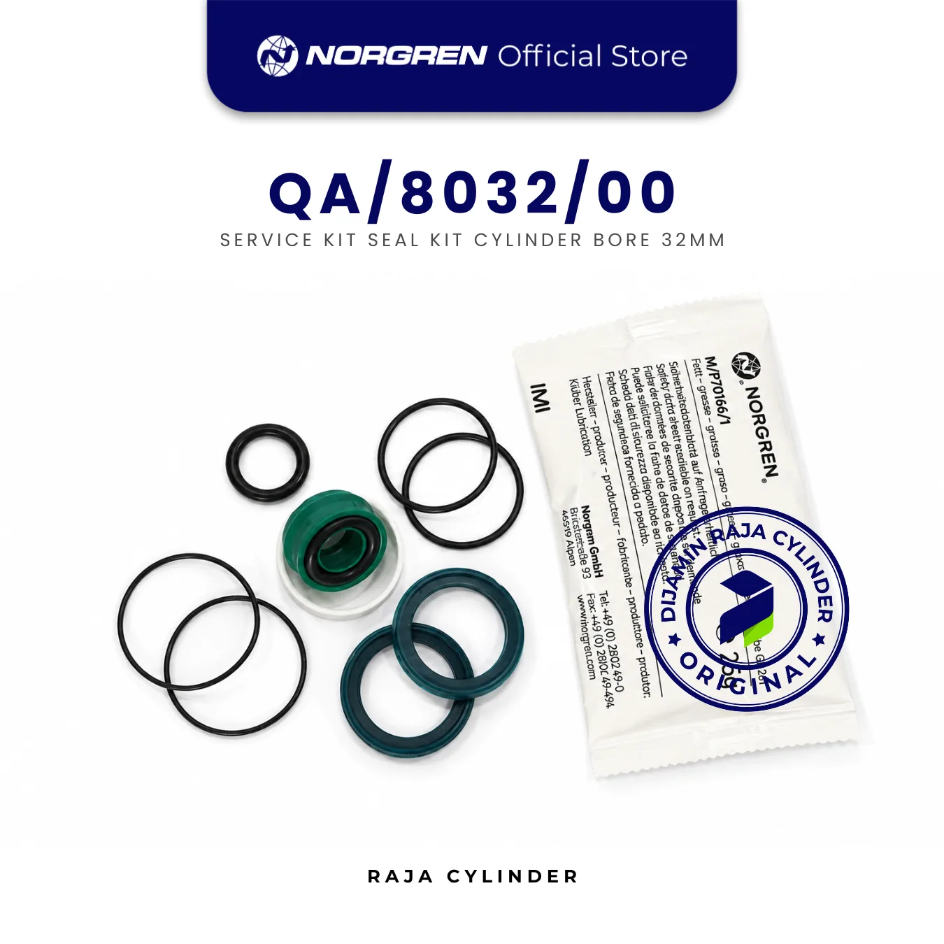 NORGREN QA/8032/00 Service Kit Cylinder Seal Kit 32mm Original IMI Norgren Spare Part - Gambar 2