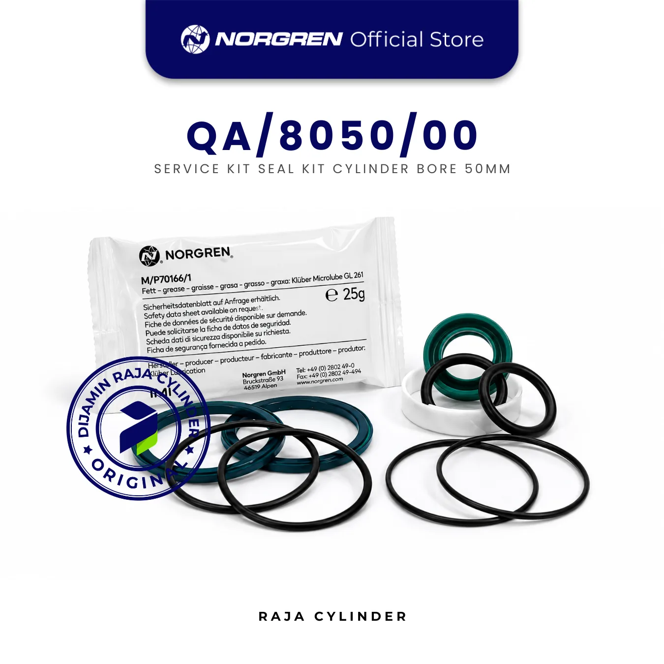 NORGREN QA/8050/00 Service Kit Cylinder Seal Kit 50mm Original IMI Norgren Spare Part - Gambar 3