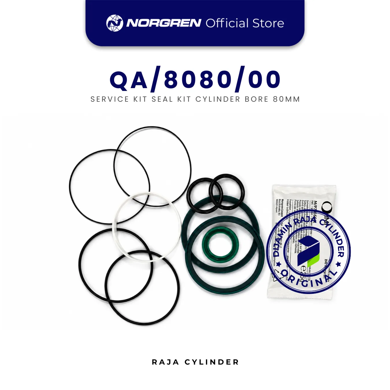NORGREN QA/8080/00 Service Kit Cylinder Seal Kit 80mm Original IMI Norgren Spare Part - Gambar 5