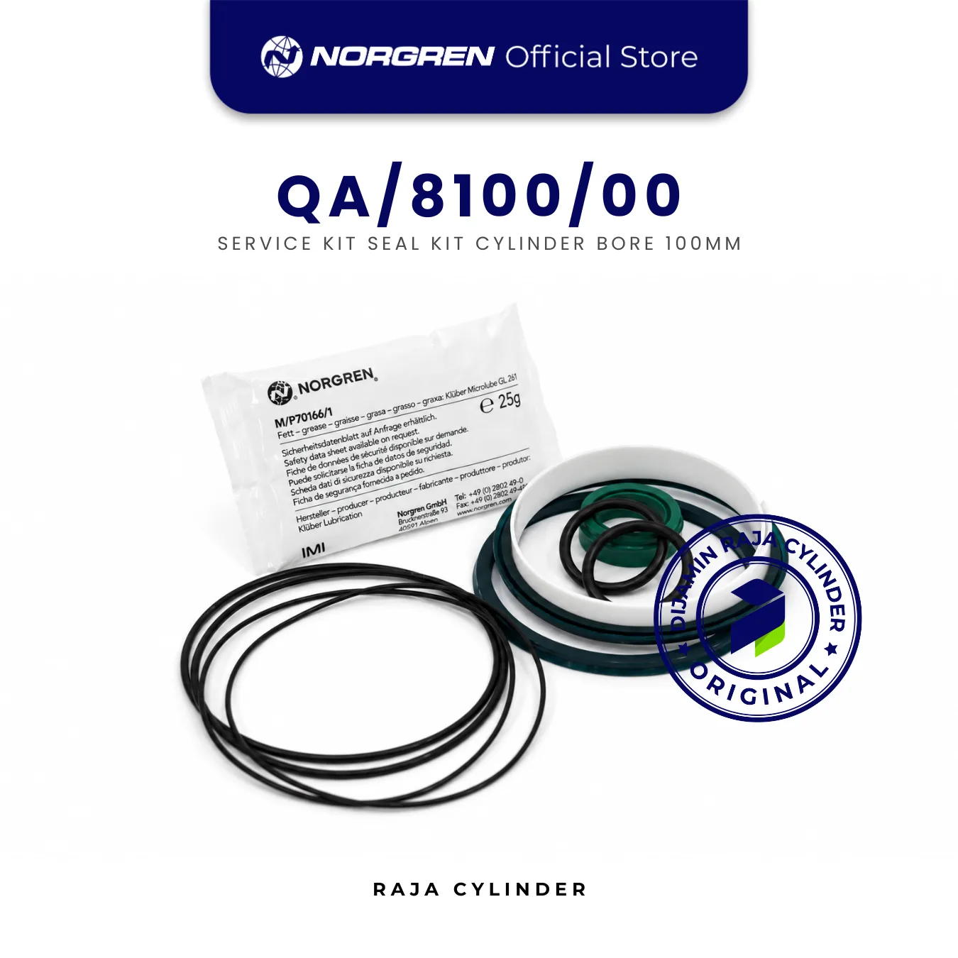 NORGREN QA/8100/00 Service Kit Cylinder Seal Kit 100mm Original IMI Norgren Spare Part - Gambar 4