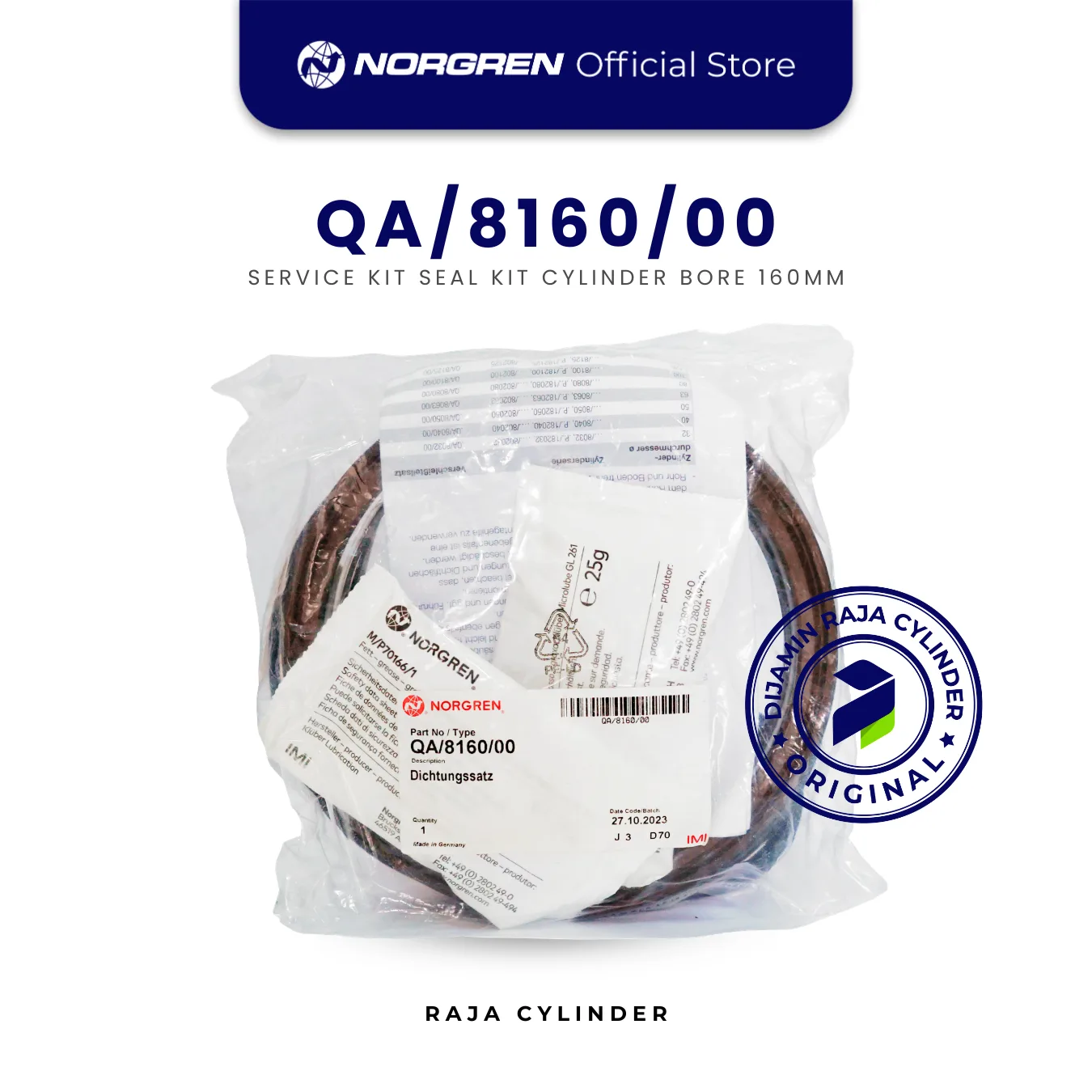 NORGREN QA/8160/00 Service Kit Cylinder Seal Kit 160mm Original IMI Norgren Spare Part - Gambar 3